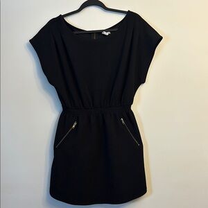 Black Sheath Mini Dress with Bateau Neckline